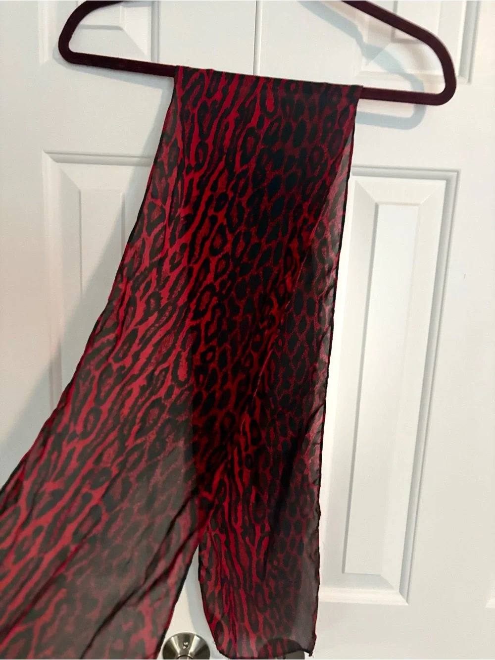 Red Animal Print Wide-Leg Jumpsuit